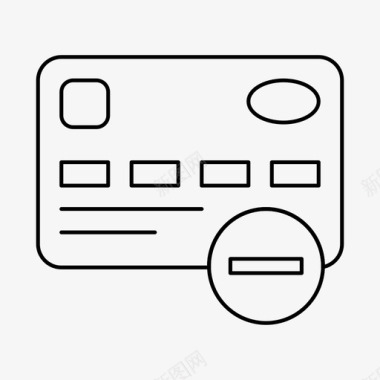 删除卡块信用卡图标图标