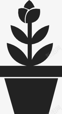盆栽植物生长植物芽图标图标
