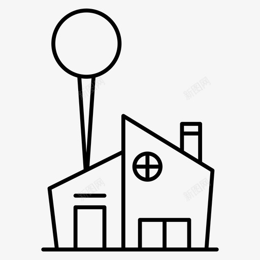 别针家房子位置图标svg_新图网 https://ixintu.com 位置 别针家 地图 房子 标记