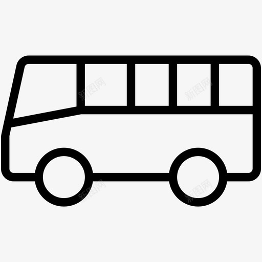 公共汽车长途汽车交通工具图标svg_新图网 https://ixintu.com 交通工具 公共汽车 车辆 运输线路图标集合 长途汽车