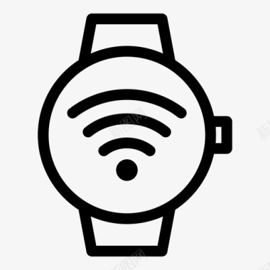 无线连接智能手表时钟设备图标图标