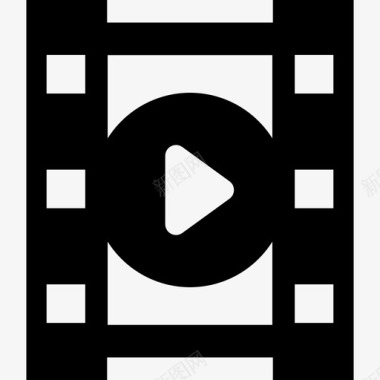 播放电影符号的电影带照片界面电影图标图标