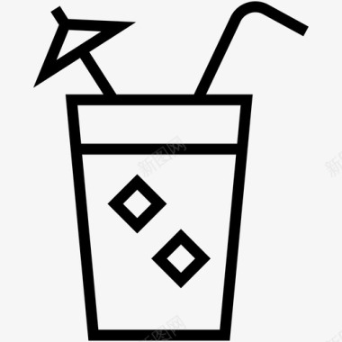 果汁鸡尾酒杯子图标图标