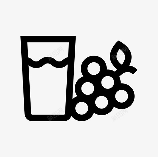 葡萄汁水果葡萄水果图标svg_新图网 https://ixintu.com 水果 水果轮廓图标集 葡萄水果 葡萄汁 葡萄酒