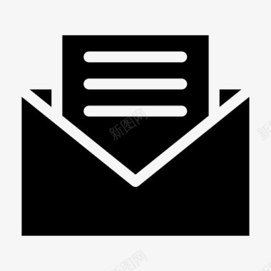 打开邮件信件阅读图标图标