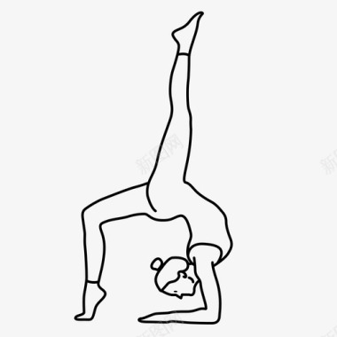 高级瑜伽姿势背部平衡图标图标
