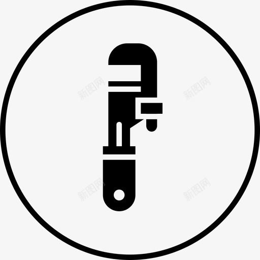 扳手设备配件图标svg_新图网 https://ixintu.com 工具 工具和设备圆形实心 扳手 管道工 设备 配件