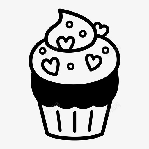 巧克力爱心纸杯蛋糕纸杯蛋糕图标svg_新图网 https://ixintu.com 巧克力爱心纸杯蛋糕 纸杯蛋糕