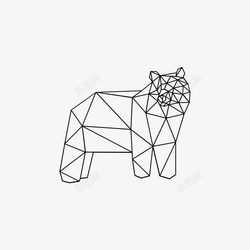 熊动物艺术图标svg_新图网 https://ixintu.com 动物 折纸 熊 纸 艺术