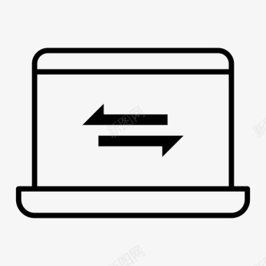 手提电脑传送资料箭头连接性图标图标