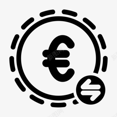 转账欧元在线图标图标