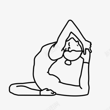 瑜伽伸展姿势背部弯曲图标图标