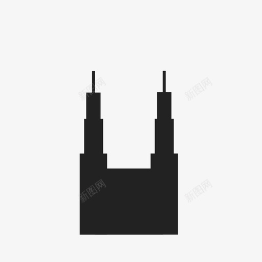 马来西亚国家石油公司双子塔建筑地标图标svg_新图网 https://ixintu.com 地标 建筑 纪念碑 马来西亚国家石油公司双子塔