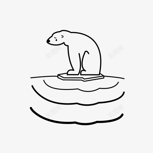 北极熊全球变暖冰山图标svg_新图网 https://ixintu.com 全球变暖 冰山 北极熊 撕裂 融化