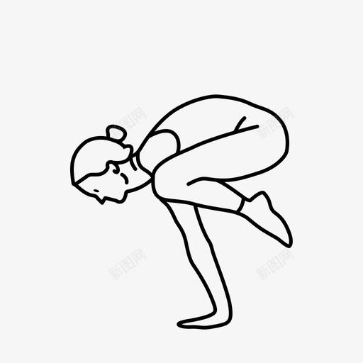 巴卡萨纳手臂平衡图标svg_新图网 https://ixintu.com 乌鸦 姿势 巴卡萨纳 平衡 手臂 瑜伽
