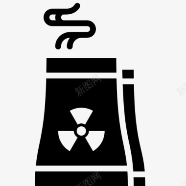 放射性工厂工业图标图标