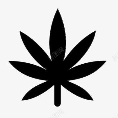 大麻叶大麻大麻植物图标图标