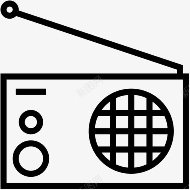 收音机旧收音机收音机天线图标图标