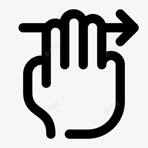 三个手指向右滑动箭头向前图标svg_新图网 https://ixintu.com 三个手指向右滑动 下一个 向前 箭头 美学图标