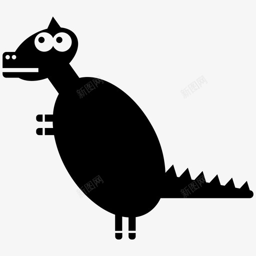恐龙动物可爱图标svg_新图网 https://ixintu.com 动物 可爱 史前 恐龙 龙