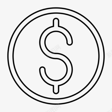 硬币美元金融图标图标