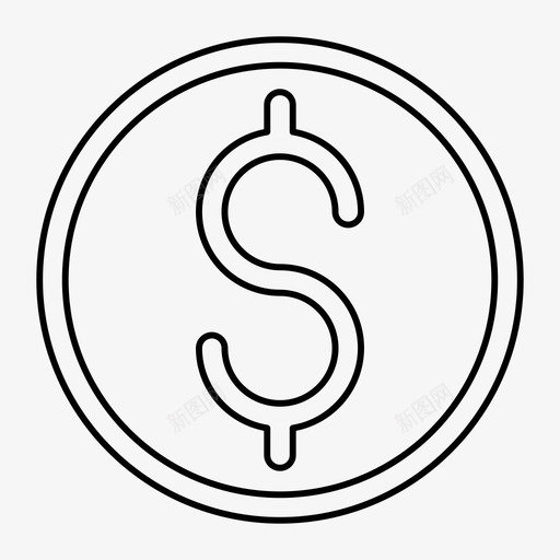 硬币美元金融图标svg_新图网 https://ixintu.com 硬币 线图标 美元 金融 钱