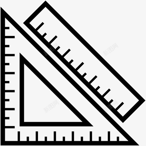 尺与度度工具几何学图标svg_新图网 https://ixintu.com 几何学 尺与度 度工具 教育线图解 量角器