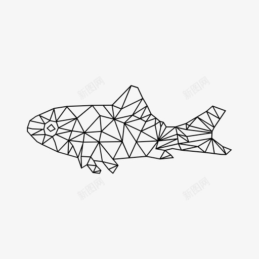 鱼动物纸图标svg_新图网 https://ixintu.com 动物 折纸 水 海 纸 鱼