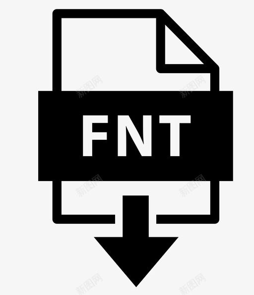 fnt存档扩展名图标svg_新图网 https://ixintu.com 下载fnt 下载文件 存档 扩展名 文件