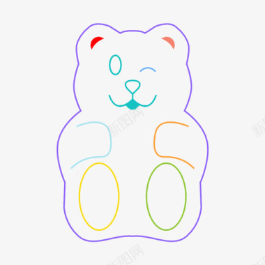 开心的眨眼熊树胶图标图标