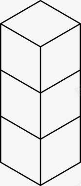 立方体列三维几何图标图标