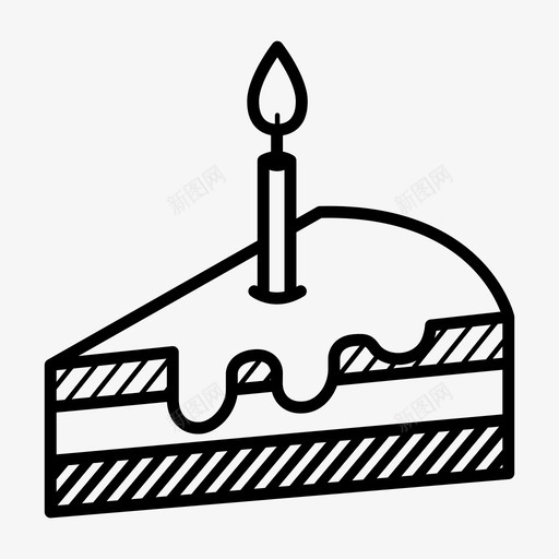 蛋糕片生日生日蛋糕图标svg_新图网 https://ixintu.com 生日 生日蛋糕 生日蜡烛 蛋糕片