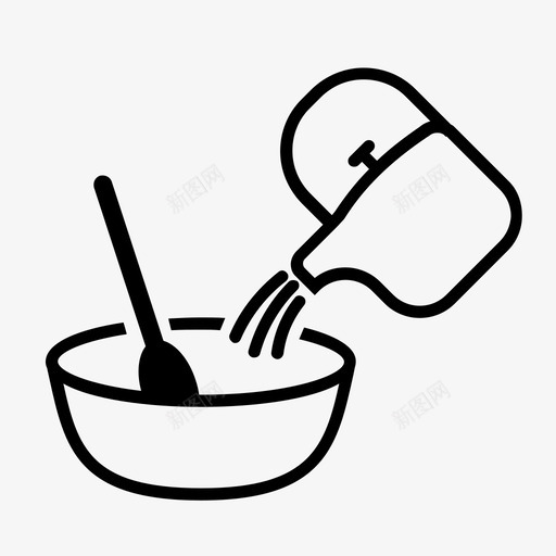 加水搅拌碗烹饪图标svg_新图网 https://ixintu.com 加水搅拌 烹饪 碗 食物