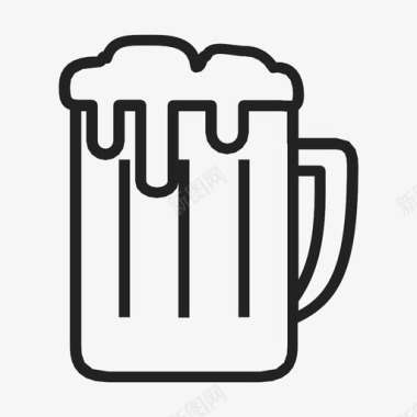 啤酒杯酒吧啤酒泡沫图标图标