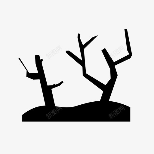 裸树荒芜十二月图标svg_新图网 https://ixintu.com 冬季 十二月 无叶 枯树 树干 自然环境 荒芜 裸树