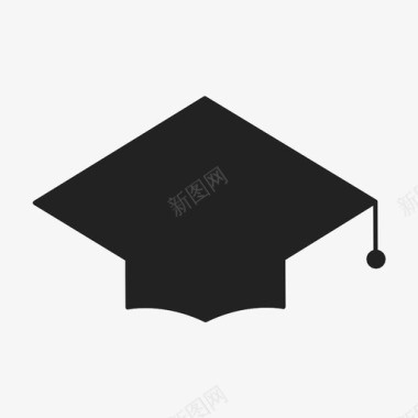 毕业帽灰泥板方形学术帽图标图标