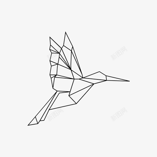 蜂鸟动物苍蝇图标svg_新图网 https://ixintu.com 动物 折纸 自由 苍蝇 蜂鸟 野生