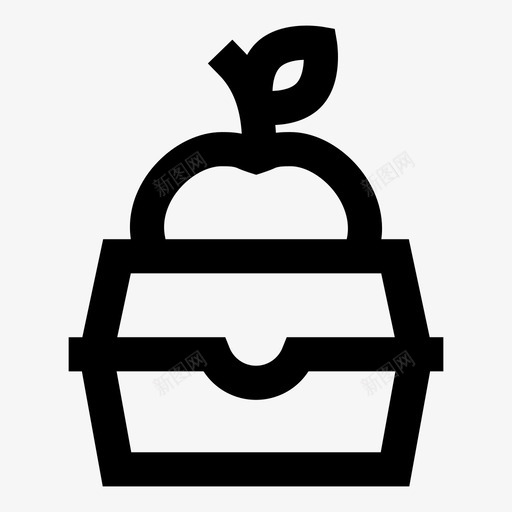 午餐盒苹果饭图标svg_新图网 https://ixintu.com 午餐盒 学校 工作 苹果 饭