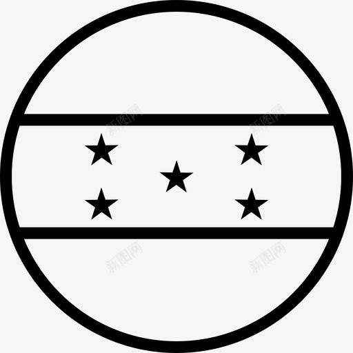 洪都拉斯国家旗帜图标svg_新图网 https://ixintu.com 世界圆形旗帜轮廓 北美 国家 旗帜 洪都拉斯