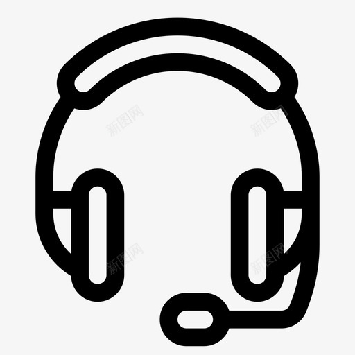 耳机手持免提耳机图标svg_新图网 https://ixintu.com 免提耳机 手持 纯线路 耳机 耳机声音 麦克风耳机
