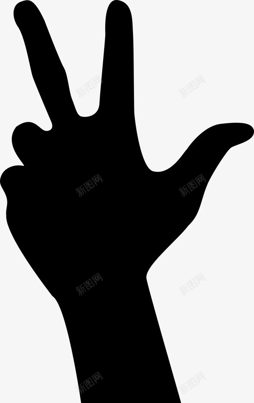 三个手指三个手图标svg_新图网 https://ixintu.com 三个 三个手指 手 手势