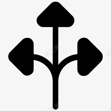 三向箭头导向箭头提示图标图标
