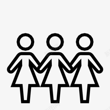 女性团体俱乐部女性图标图标