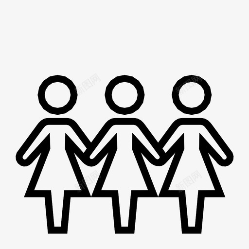 女性团体俱乐部女性图标svg_新图网 https://ixintu.com 俱乐部 团体和人群 女孩 女性 女性团体