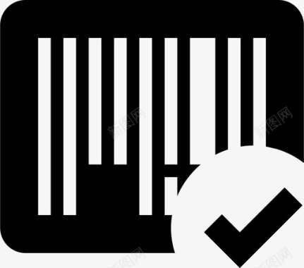 条形码检查勾选购物图标图标