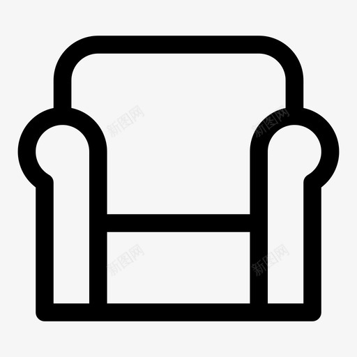 扶手椅沙发家具图标svg_新图网 https://ixintu.com 家具 座椅 扶手椅 沙发 纯线条