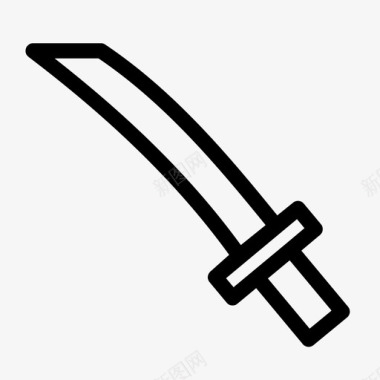武士刀刀锋日本图标图标