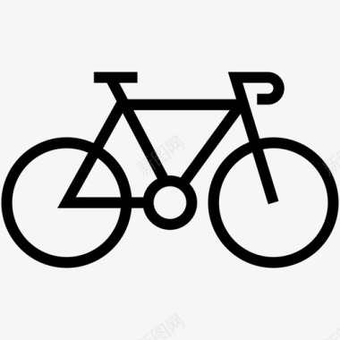 自行车运输运输线图标集合图标