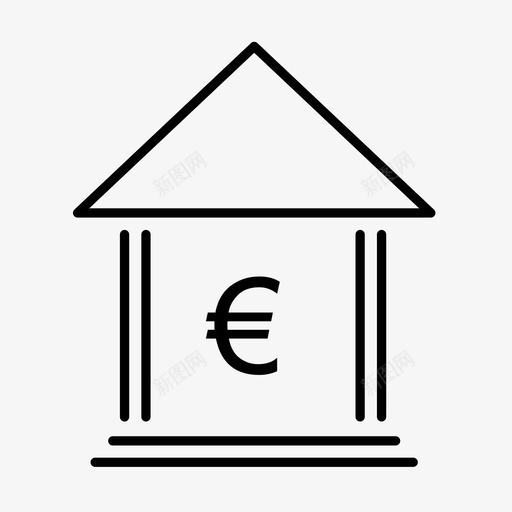 欧元银行中央银行货币图标svg_新图网 https://ixintu.com 中央银行 欧元银行 货币