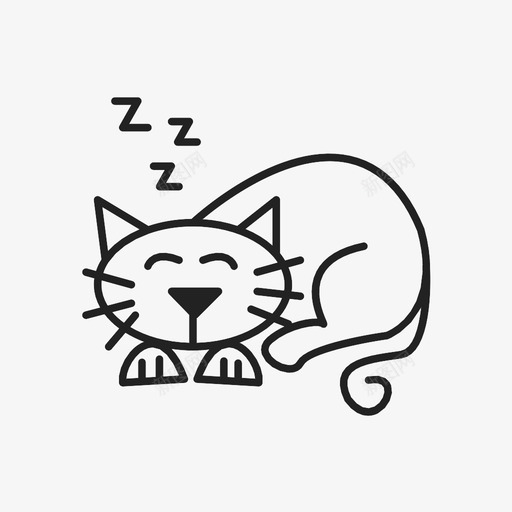 猫梦漂亮图标svg_新图网 https://ixintu.com 梦 漂亮 猫 睡觉 鼻子